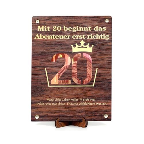 KJSXUUE Kreatives Holz-Geldgeschenk zum 20. Geburtstag, Hochzeitsgeschenk, Reise geschenk, Geldgeschenke geburtstag frauen/männer, Ehemann/Gattin (20 Jahre) von KJSXUUE