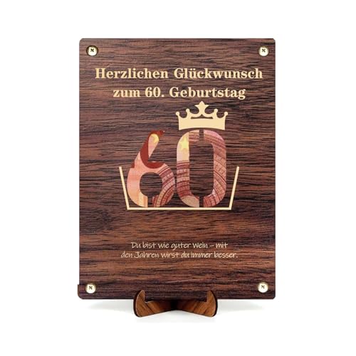 KJSXUUE Kreatives Holz-Geldgeschenk zum 60. Geburtstag, Hochzeitsgeschenk, Reise geschenk, Geldgeschenke geburtstag frauen/männer, Ehemann/Gattin (60 Jahre) von KJSXUUE