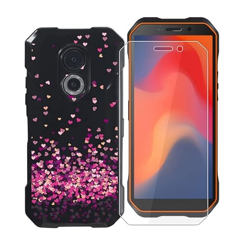KJYF Handyhülle für Doogee S51 (6.00"), Weiche Silikon TPU Hülle Stoßfest Kratzfest Schutzhülle Cover mit 1 Stück Gehärtetem Glas Schutzfolie für Doogee S51 - WM85 von KJYF