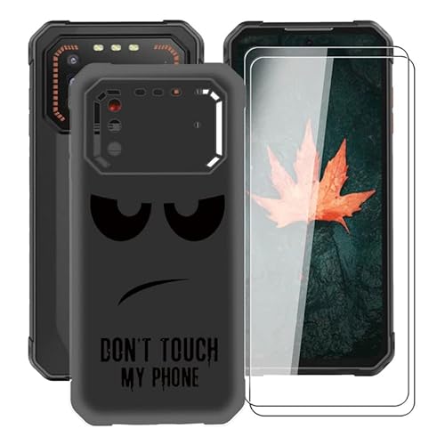 KJYF Handyhülle für IIIF150 Air1 Pro (6.5"), Weiche Silikon TPU Hülle Stoßfest Kratzfest Schutzhülle Cover mit 2 Stück Gehärtetem Glas Schutzfolie für IIIF150 Air1 Pro - Nicht berühren von KJYF