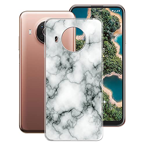 KJYF Handyhülle für Nokia X20 (6.67 Zoll), KJF Transparent Hülle Schale Silikon Schutzhülle Case TPU Tasche Bumper Anti-Kratzen Protective Cover für Nokia X20 - Marmor von KJYF