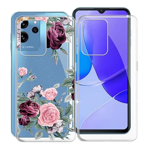 KJYF Handyhülle für Oukitel C32 (6.52 Zoll), Transparent Hülle Silikon Schutzhülle Weiche TPU Case Stoßfest Bumper Anti-Kratzen Protective Cover für Oukitel C32 - [2 Stücke] von KJYF