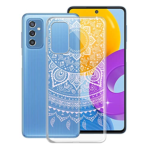 KJYF Handyhülle für Samsung Galaxy M52 5G (6.7 Zoll), KJF Transparent Hülle Schale Silikon Schutzhülle Case TPU Tasche Bumper Anti-Kratzen Protective Cover für Samsung Galaxy M52 5G - Pulver Mandala von KJYF