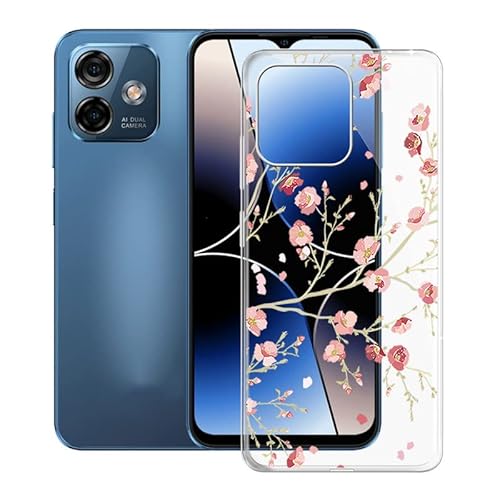 KJYF Handyhülle für Ulefone Note 16 Pro (6.52"), Transparent Ultra Dünne Weiche Silikon Schutzhülle Cover Anti-Kratzen Protective Case Stoßfest Tasche Hülle für Ulefone Note 16 Pro - Blume von KJYF