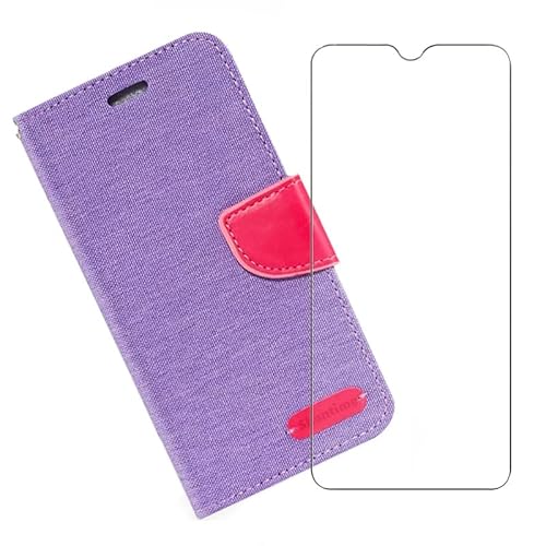 KJYF Hülle Für Doro 8100 (6,1"), Mit Standfunktion Handyhülle PU-Leder Tasche Flip Schutzhülle Cover + 1 Stück Display Gehärtetem Glasfolie Schutzfolie Für Doro 8100 - Purple von KJYF