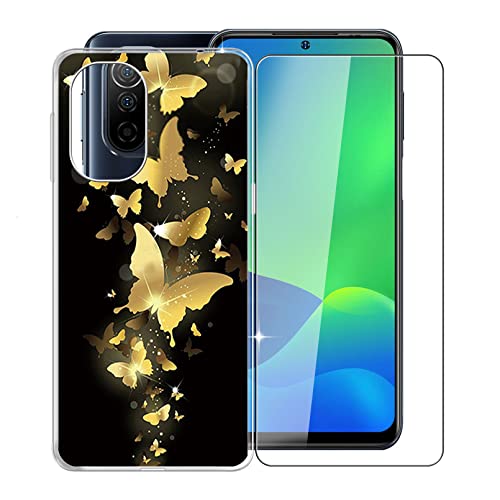 KJYF Hülle Schutzhülle Transparent Bumper TPU Cover + Schutzfolie für Ulefone Note 13P (6.5 Zoll), Film Gehärtetem Glasfolie + Silikon Schale Case Handyhülle - WMA30 von KJYF