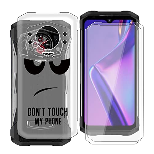 KJYF Hülle für Doogee S98 mit 2 Stück Gehärtetem Glas Schutzfolie, TPU Flexible Hülle Silikonhülle Kratzfest Stoßfest Cover Case für Doogee S98 (6,3") - Nicht berühren von KJYF