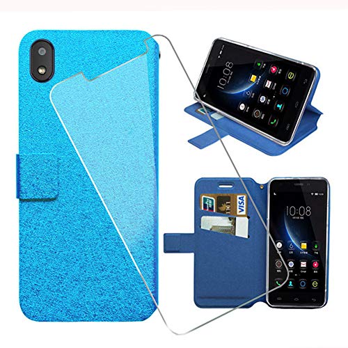KJYF Hülle für Gigaset GS110 (6.10") Standfunktion Case + Schutzfolie, 9H Härte Flip Handyhülle PU-Leder Tasche Flip Schutzhülle Cover für Gigaset GS110 (6.10"). von KJYF