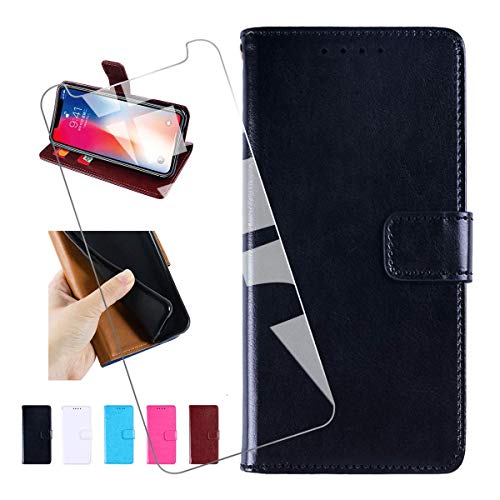 KJYF Hülle für Huawei P8 Max (6.80") Standfunktion Case + Schutzfolie, 9H Härte Flip Handyhülle PU-Leder Tasche Flip Schutzhülle Cover für Huawei P8 Max (6.80"). von KJYF