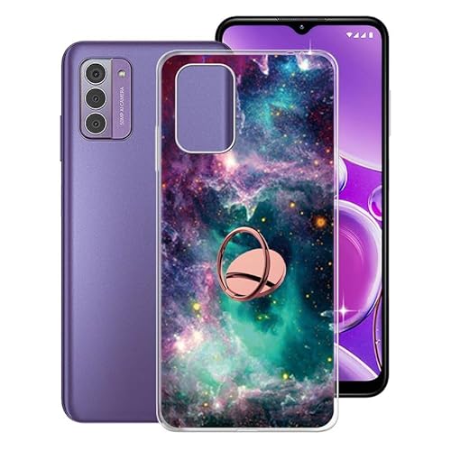 KJYF Hülle für Nokia G42 (6.56"), Handyhülle Anti-Kratzen Stoßfest Schutzhülle mit 360° drehbar Handy-Ringhalter, Bumper Case Kratzfester Cover für Nokia G42 - Glitzern von KJYF