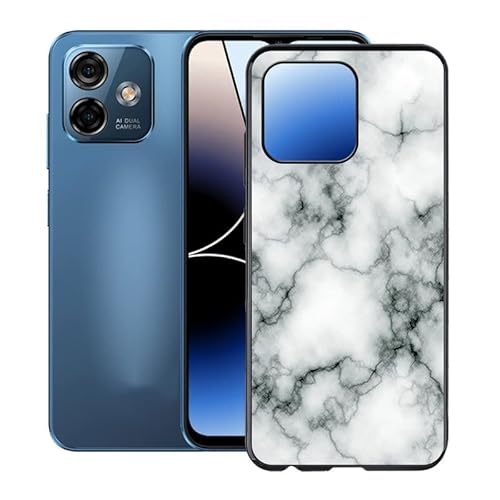 KJYF Hülle für Ulefone Note 16 Pro (6.52"), Schwarz Ultra Dünn Weiche Silikon TPU Case, Stoßfest FallSchutz Schutzhülle Cover, Anti-Kratzer Handyhülle für Ulefone Note 16 Pro - Marmor von KJYF