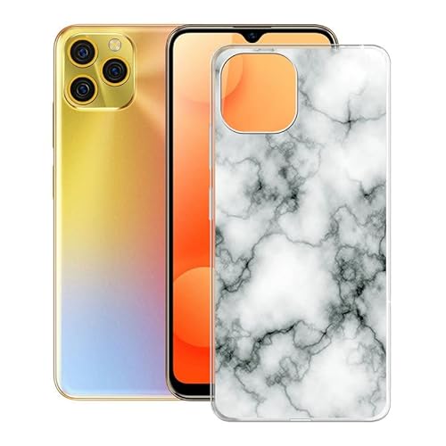 KJYF Schutzhülle Schale für Blackview A95 (6,53 Zoll), Hülle Tasche Silikon Case Transparent TPU Cover Bumper Anti-Kratzen Protective Handyhülle für Blackview A95 - Marmor von KJYF