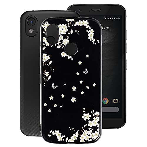 KJYF Schutzhülle Schale für CAT S52 (5.65"), Hülle Tasche Silikon Case Schwarz TPU Cover Bumper Anti-Kratzen Protective für CAT S52 - Bergblume von KJYF
