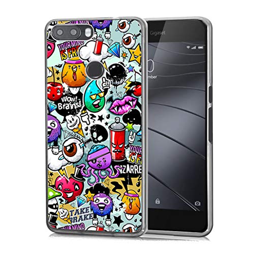KJYF Schutzhülle Schale für Gigaset GS370 (5.70"), Hülle Tasche Silikon Case Durchscheinend TPU Cover Bumper Anti-Kratzen Protective für Gigaset GS370 - Karikatur von KJYF