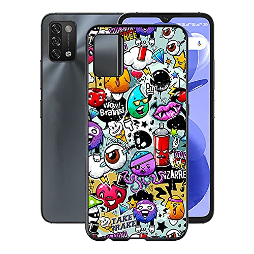 KJYF Schutzhülle Schale für Umidigi A11S (6.53"), Hülle Tasche Silikon Case Schwarz TPU Cover Bumper Anti-Kratzen Protective für Umidigi A11S - Karikatur von KJYF
