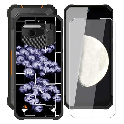 KJYFOANI Für Oukitel WP23 Pro Handyhülle + Gehärtetem Glasfolie, Schwarz Silikon TPU Case Stoßfest Hülle Cover, Anti-Kratzer Schale Schutzhülle für Oukitel WP23 Pro (6.52") - XT19 von KJYFOANI