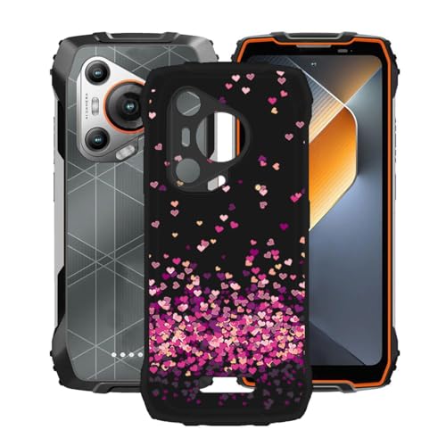 KJYFOANI Handyhülle für Blackview BL7000 (6.78"),Schwarz Ultra Dünn Weiche Silikon TPU Schutzhülle, Stoßfest Kratzfest Bumper Hülle für Blackview BL7000 - Rosa Liebe von KJYFOANI