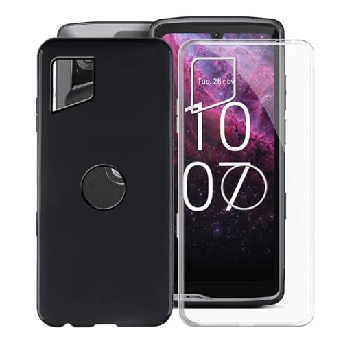 KJYFOANI Handyhülle für Crosscall Stellar M6E (6.1"),Schwarz + Transparent Ultra Dünn Weiche Silikon TPU Schutzhülle,Stoßfest Kratzfest Bumper Hülle für Crosscall Stellar M6E - [2 Pack] von KJYFOANI