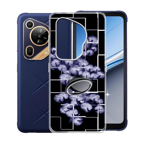 KJYFOANI Handyhülle für Fossibot F112 Pro (6.88"), Transparent Weiche Silikon Schutzhülle mit 360° Drehbar Handy-Ringhalter, FallSchutz Bumper Hülle für Fossibot F112 Pro - Befreie Dich von KJYFOANI