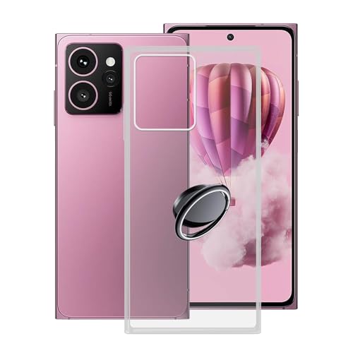 KJYFOANI Handyhülle für HMD Skyline (6.65"), Transparent Weiche Silikon Schutzhülle mit 360° Drehbar Handy-Ringhalter, FallSchutz Bumper Hülle für HMD Skyline - Transparent von KJYFOANI