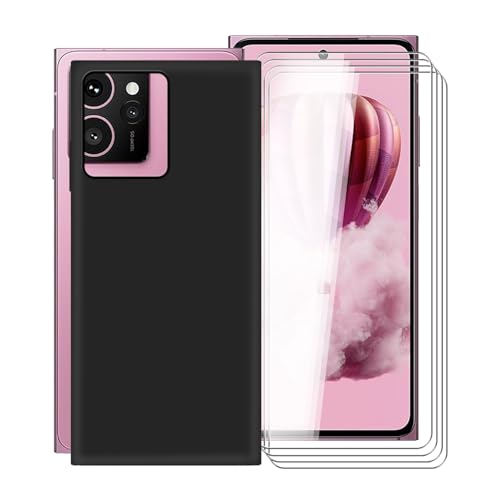 KJYFOANI Handyhülle für HMD Skyline (6.65") und 4 Stück Schutzglas Gehärteter Film, Ultra Dünn Weiche Silikon Stoßfest Schutzhülle, Flexibel TPU Tasche Cover - Schwarz Hülle - Einfach von KJYFOANI