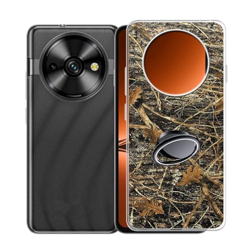 KJYFOANI Handyhülle für Oukitel C59 (6.88"), Transparent Weiche Silikon Schutzhülle mit 360° Drehbar Handy-Ringhalter, FallSchutz Bumper Hülle für Oukitel C59 - XV55 von KJYFOANI