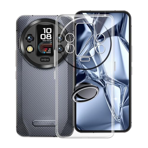 KJYFOANI Handyhülle für Oukitel WP200 Pro (6.70"), Transparent Weiche Silikon Schutzhülle mit 360° Drehbar Handy-Ringhalter, FallSchutz Bumper Hülle für Oukitel WP200 Pro - Transparent von KJYFOANI