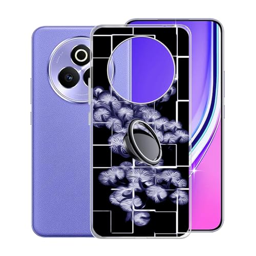KJYFOANI Handyhülle für Realme P3 Pro 5G (6.83"), Transparent Weiche Silikon Schutzhülle mit 360° Drehbar Handy-Ringhalter, FallSchutz Bumper Hülle für Realme P3 Pro 5G - Befreie Dich von KJYFOANI