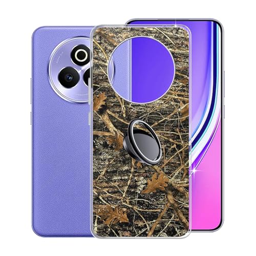 KJYFOANI Handyhülle für Realme P3 Pro 5G (6.83"), Transparent Weiche Silikon Schutzhülle mit 360° Drehbar Handy-Ringhalter, FallSchutz Bumper Hülle für Realme P3 Pro 5G - XV55 von KJYFOANI
