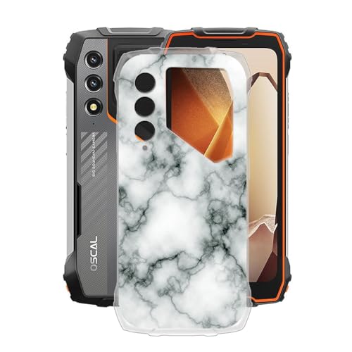 KJYFOANI Hülle für Blackview 0scal pilot1 (6.67"), Transparente Weiche Silikon TPU Bumper Cover, Ultradünne Schutzhülle FallSchutz Stoßfeste Handyhülle für -Marmor von KJYFOANI