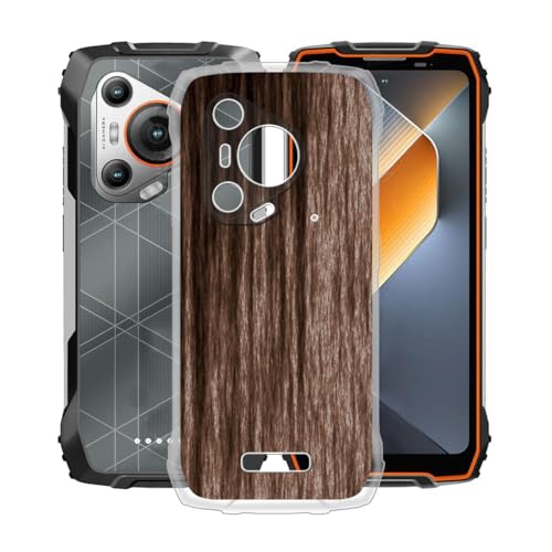 KJYFOANI Hülle für Blackview BL7000 (6.78"), Transparente Weiche Silikon TPU Bumper Cover, Ultradünne Schutzhülle - FallSchutz Stoßfeste Handyhülle für Blackview BL7000 - Holzstil von KJYFOANI