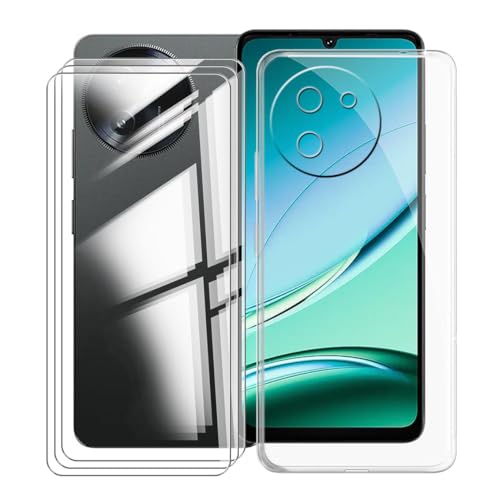 KJYFOANI Hülle für Doogee Note 59 pro (6.75"),3 Stück Gehärtetem Glas Schutzfolie, Transparent Weiche Silikon TPU Schutzhülle Kratzfest Handyhülle für - Glasklar von KJYFOANI