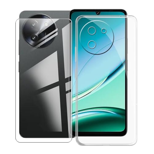 KJYFOANI Hülle für Doogee Note 59 pro Plus (6.75"),1 Stück Gehärtetem Glas Schutzfolie, Transparent Weiche Silikon TPU Schutzhülle Kratzfest Handyhülle für - Glasklar von KJYFOANI