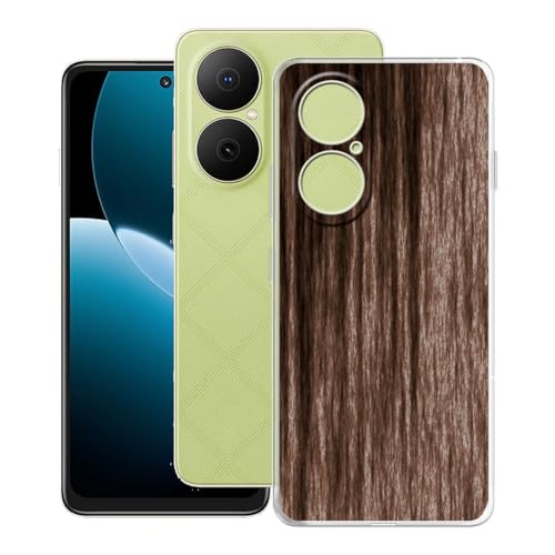 KJYFOANI Hülle für Huawei Nova Y73 (6.67"), Transparente Weiche Silikon TPU Bumper Cover, Ultradünne Schutzhülle FallSchutz Stoßfeste Handyhülle für -Holzstil von KJYFOANI