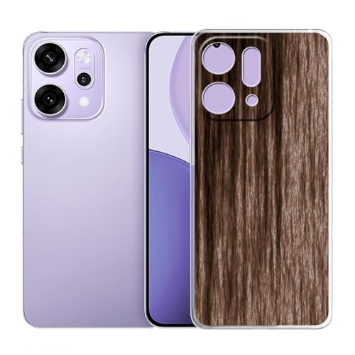 KJYFOANI Hülle für Oppo Reno14 Pro (6.83"), Transparente Weiche Silikon TPU Bumper Cover, Ultradünne Schutzhülle FallSchutz Stoßfeste Handyhülle für -Holzstil von KJYFOANI