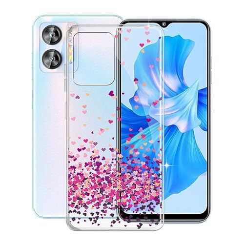 KJYFOANI für Oukitel C36 Hülle, Stoßfeste Bumper Case Weiche TPU-Silikon Handyhülle, Transparent Kratzfeste Rückseite Schutzhülle für Oukitel C36 (6.56") - Rosa Liebe von KJYFOANI