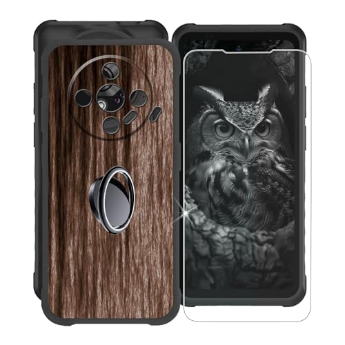 KJYFOANI für Ulefone Armor X31 (6.56") Handyhülle+1 Stück Schutzglas Gehärteter Film,Schwarz Weiche Silikon Stoßfest Schutzhülle mit Handy-Ringhalter, für Ulefone Armor X31 Hülle - XV22 von KJYFOANI