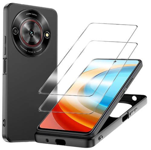 KJYLPO Hülle kompatibel mit ZTE Blade A75 5G Hülle, 2 Stück Panzerfolie, weiche TPU Flüssigsilikonhülle, Stoßfeste Anti-Scratch Gummi Schutzhülle - Schwarz KJYLPO Hülle kompatibel mit ZTE Blade A75 5G Hülle, 2 Stück Panzerfolie, weiche TPU Flüssigsilikonhülle, Stoßfeste Anti-Scratch Gummi Schutzhülle - Schwarz von KJYLPO