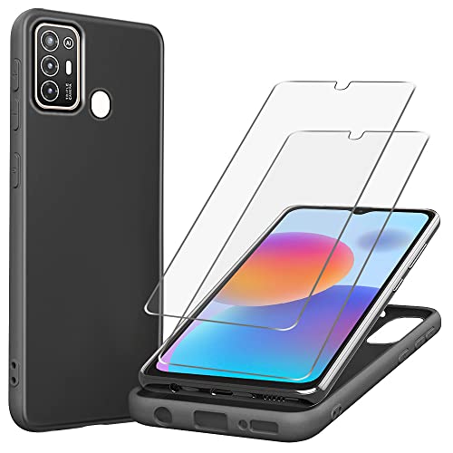 KJYLPO für ZTE Blade A52 Hülle, 2 Stück Panzerglas Schutzfolie Silikon Handyhülle, Stoßfest Schutzhülle Case, Schwarz KJYLPO für ZTE Blade A52 Hülle, 2 Stück Panzerglas Schutzfolie Silikon Handyhülle, Stoßfest Schutzhülle Case, Schwarz von KJYLPO