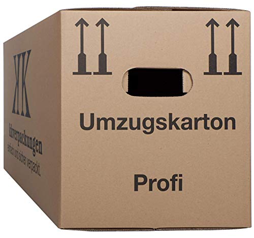 2-wellige Umzugskartons, 15 Stück | Extra Stabil & Stapelfähig mit Doppelwelle | Robuster Schmetterlingsboden | Hohe Tragkraft | Optimal für jeden Umzug von KK Verpackungen