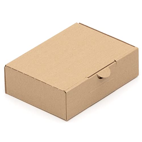 KK Verpackungen® Maxibriefkartons | 100 Stück, 150 x 105 x 46 mm DIN A6 Maxibrief Versandkartons in Braun | Faltschachtel für Warenpost Büchersendung Warensendung von KK Verpackungen