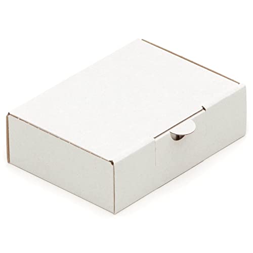 KK Verpackungen® Maxibriefkartons | 25 Stück, 150 x 105 x 46 mm DIN A6 Weiß Maxibrief Versandkartons in Weiß | Faltschachtel für Warenpost Büchersendung Warensendung von KK Verpackungen