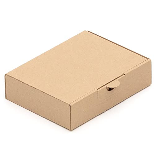 KK Verpackungen® Maxibriefkartons | 25 Stück, 170 x 125 x 41 mm DIN A6+ Maxibrief Versandkartons in Braun | Faltschachtel für Warenpost Büchersendung Warensendung von KK Verpackungen