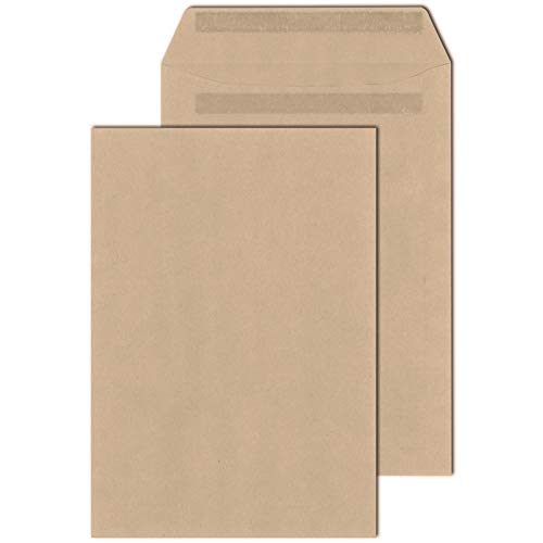 KK Verpackungen® Versandtaschen in DIN B4 | 10 Stück, 250x353 mm, Selbstklebende Briefumschläge aus 110 g/m² Papier | Kuvert ohne Fenster in Braun von KK Verpackungen