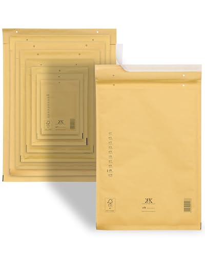 KK Verpackungen 150x Luftpolster-Versandtaschen I9 I/9 320 x 450 mm (Außenmaß) in Braun | Luftpolsterumschläge Luftpolstertaschen selbstklebend für DIN A3+ von KK Verpackungen