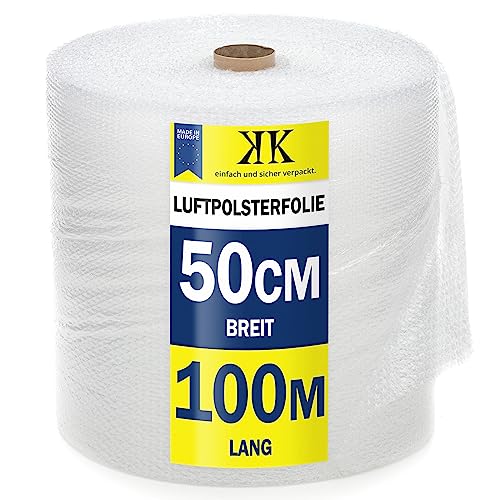 KK Verpackungen 2X Rollen Luftpolsterfolie 50 cm x 100 m von KK Verpackungen