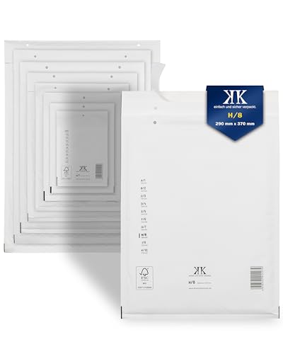 KK Verpackungen Luftpolster-Versandtaschen | 200 Stück, H8 H/8 Luftpolsterumschläge 290 x 370 mm Weiß | Luftpolstertaschen selbstklebend KK Verpackungen Luftpolster-Versandtaschen | 200 Stück, H8 H/8 Luftpolsterumschläge 290 x 370 mm Weiß | Luftpolstertaschen selbstklebend von KK Verpackungen