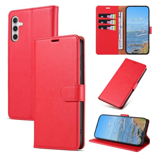 KKEIKO Handyhülle für Samsung Galaxy S23 FE Hülle, Magnet Klappbar Handyhülle mit Kartenfach, PU Leder Stoßfest Schutzhülle für Samsung S23 FE, Rot KKEIKO Handyhülle für Samsung Galaxy S23 FE Hülle, Magnet Klappbar Handyhülle mit Kartenfach, PU Leder Stoßfest Schutzhülle für Samsung S23 FE, Rot von KKEIKO