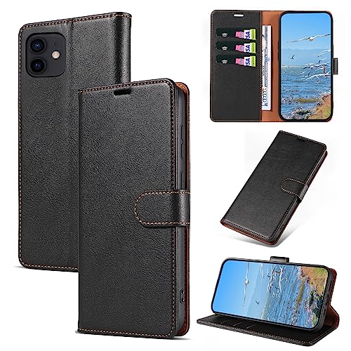 KKEIKO Handyhülle für iPhone 12 Mini Hülle, Magnet Klappbar Handyhülle mit Kartenfach, PU Leder Stoßfest Schutzhülle für iPhone 12 Mini, Schwarz KKEIKO Handyhülle für iPhone 12 Mini Hülle, Magnet Klappbar Handyhülle mit Kartenfach, PU Leder Stoßfest Schutzhülle für iPhone 12 Mini, Schwarz von KKEIKO