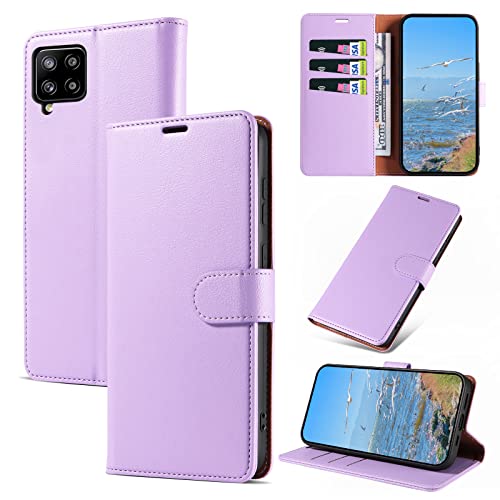 KKEIKO Hülle Kompatibel mit Samsung A42 5G, Magnet Klappbar Handyhülle mit Kartenfach, PU Leder Stoßfest Schutzhülle für Samsung Galaxy A42 5G, Violett von KKEIKO